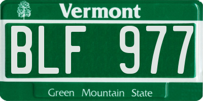 VT license plate BLF977