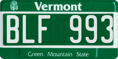 VT license plate BLF993