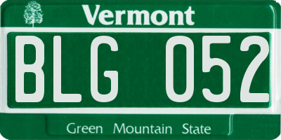 VT license plate BLG052