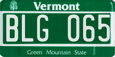 VT license plate BLG065