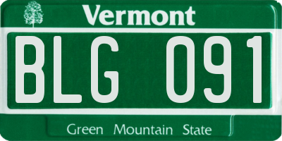 VT license plate BLG091