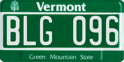 VT license plate BLG096