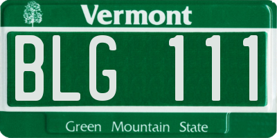 VT license plate BLG111