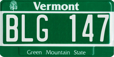 VT license plate BLG147