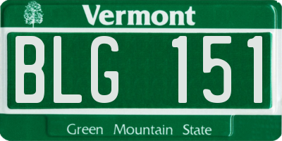 VT license plate BLG151
