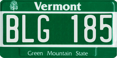 VT license plate BLG185