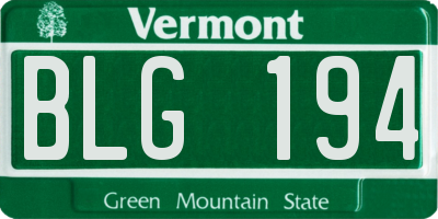 VT license plate BLG194