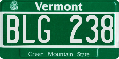 VT license plate BLG238