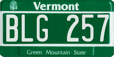 VT license plate BLG257