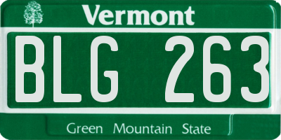 VT license plate BLG263
