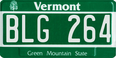 VT license plate BLG264
