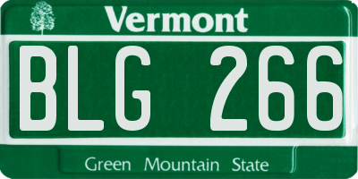 VT license plate BLG266