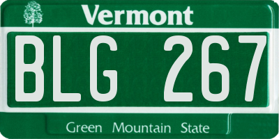 VT license plate BLG267