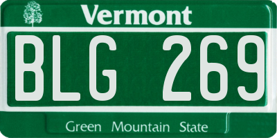 VT license plate BLG269