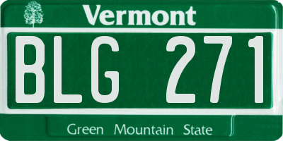 VT license plate BLG271