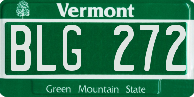 VT license plate BLG272