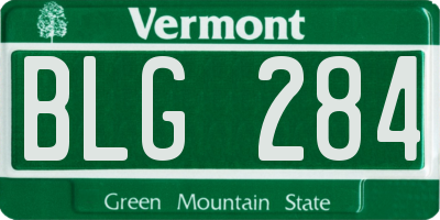 VT license plate BLG284