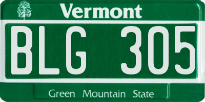 VT license plate BLG305