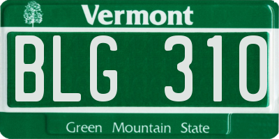 VT license plate BLG310