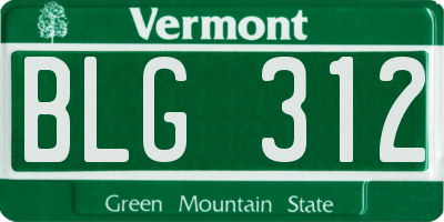 VT license plate BLG312