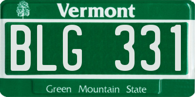 VT license plate BLG331