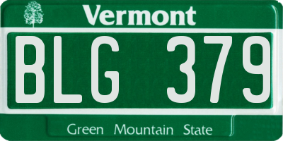 VT license plate BLG379