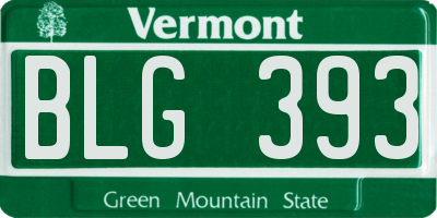 VT license plate BLG393