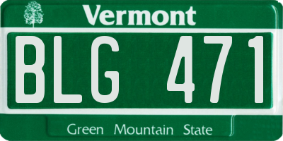 VT license plate BLG471