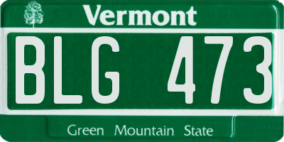 VT license plate BLG473