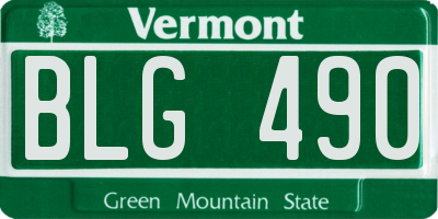 VT license plate BLG490