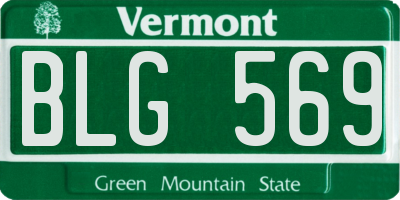 VT license plate BLG569