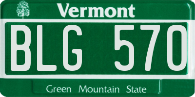 VT license plate BLG570