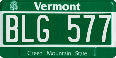 VT license plate BLG577