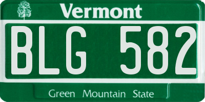 VT license plate BLG582