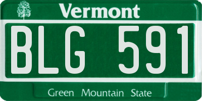 VT license plate BLG591