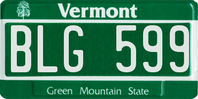 VT license plate BLG599