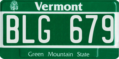 VT license plate BLG679