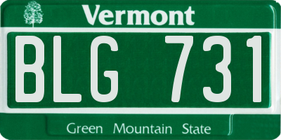 VT license plate BLG731