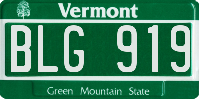 VT license plate BLG919