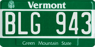 VT license plate BLG943