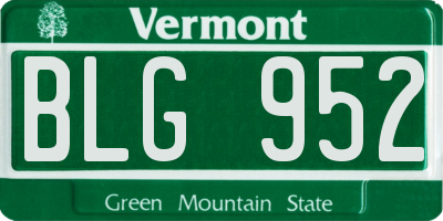VT license plate BLG952