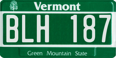 VT license plate BLH187