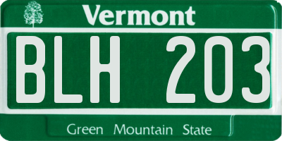 VT license plate BLH203