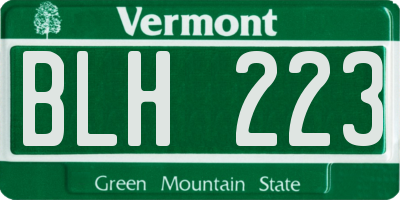 VT license plate BLH223