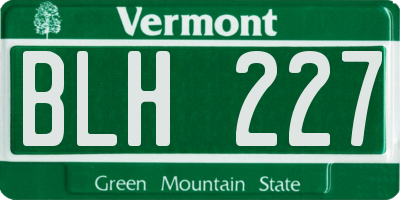 VT license plate BLH227