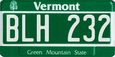 VT license plate BLH232