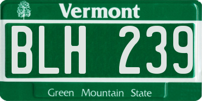 VT license plate BLH239