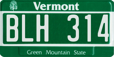 VT license plate BLH314