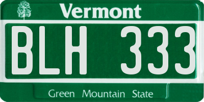 VT license plate BLH333