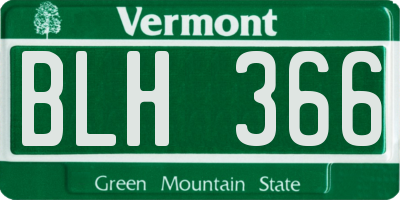 VT license plate BLH366